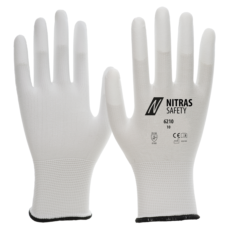 Nylon-Strickhandschuh, weiß Gr. 7 / M