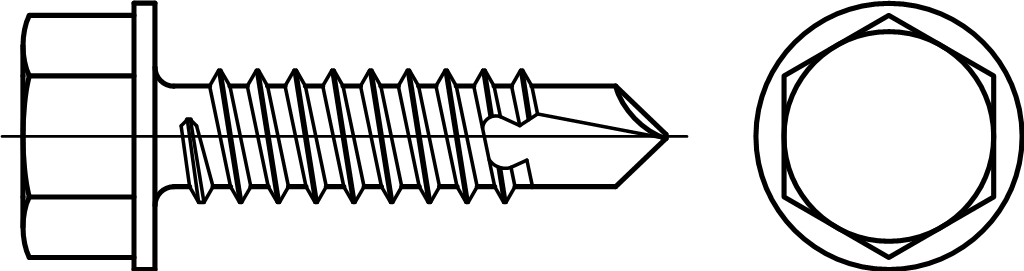 Bohrschraube mit Sechskant-Flanschkopf